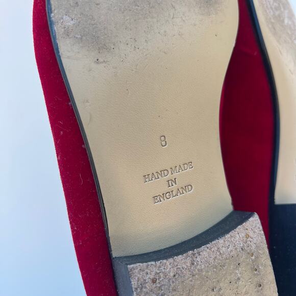 Shipton & Heneage Men’s Velvet Smoking Slippers Loafers Red Crown Quilt US 9 - Picture 8 of 8